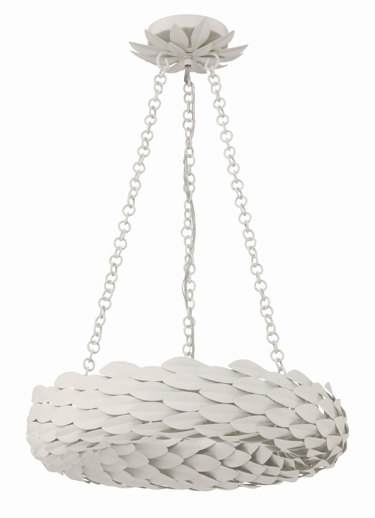 Crystorama Broche 6 Light LED Matte White Chandelier