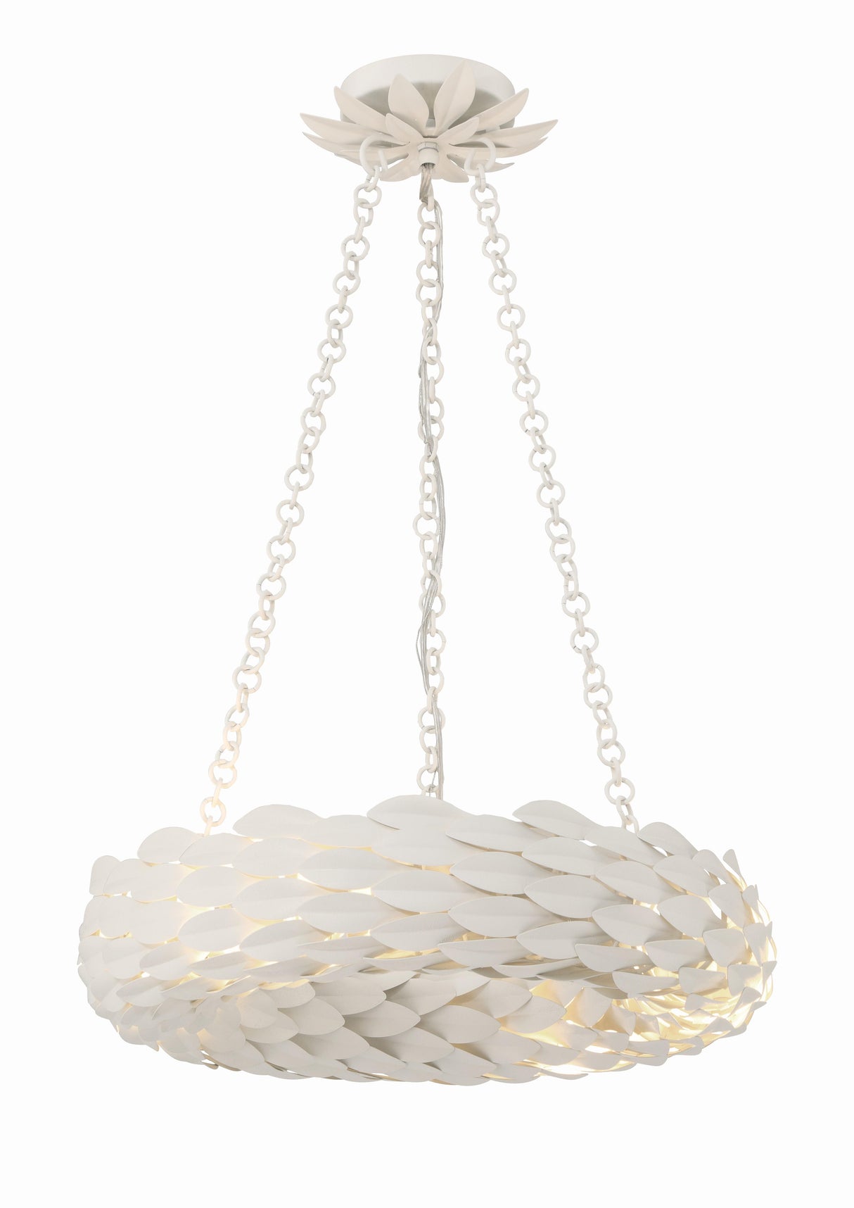 Crystorama Broche 6 Light LED Matte White Chandelier