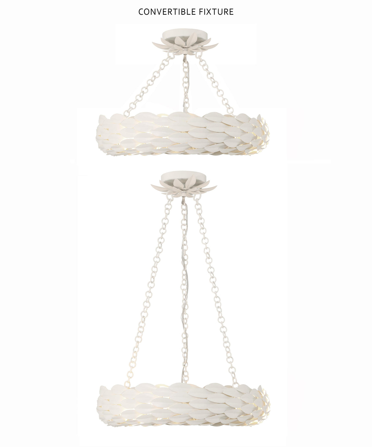 Crystorama Broche 6 Light LED Matte White Chandelier