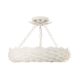 Crystorama Broche 6 Light LED Matte White Semi Flush Mount