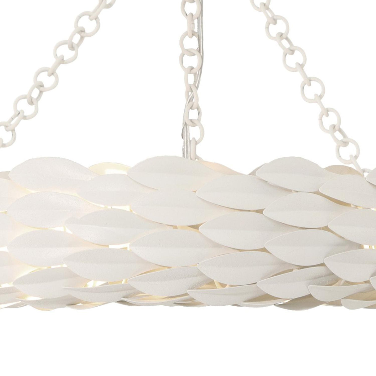 Crystorama Broche 6 Light LED Matte White Semi Flush Mount