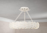 Crystorama Broche 6 Light LED Matte White Semi Flush Mount