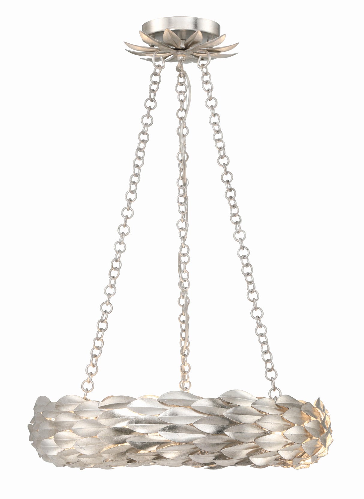 Crystorama Broche 6 Light LED Antique Silver Chandelier