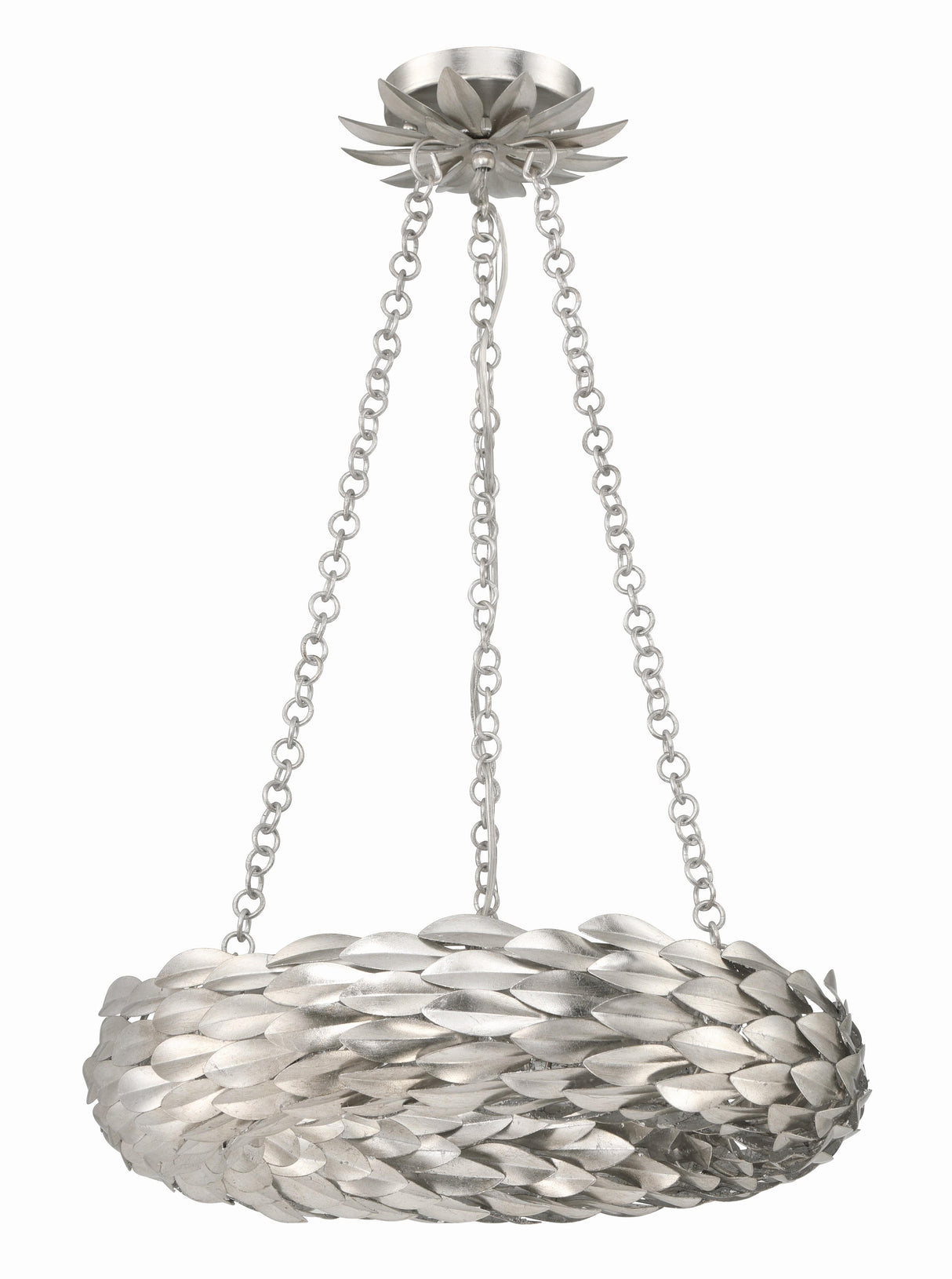 Crystorama Broche 6 Light LED Antique Silver Chandelier