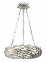 Crystorama Broche 6 Light LED Antique Silver Chandelier