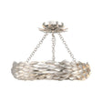 Crystorama Broche 6 Light LED Antique Silver Semi Flush Mount