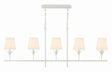 Crystorama Broche 5 Light Matte White Linear Chandelier
