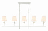 Crystorama Broche 5 Light Matte White Linear Chandelier