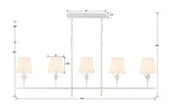 Crystorama Broche 5 Light Matte White Linear Chandelier
