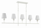 Crystorama Broche 5 Light Matte White Linear Chandelier