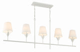 Crystorama Broche 5 Light Matte White Linear Chandelier