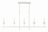 Crystorama Broche 5 Light Matte White Linear Chandelier