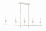 Crystorama Broche 5 Light Matte White Linear Chandelier