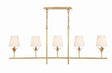 Crystorama Broche 5 Light Antique Gold Linear Chandelier