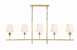 Crystorama Broche 5 Light Antique Gold Linear Chandelier