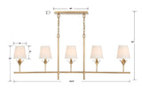 Crystorama Broche 5 Light Antique Gold Linear Chandelier