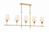 Crystorama Broche 5 Light Antique Gold Linear Chandelier