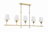 Crystorama Broche 5 Light Antique Gold Linear Chandelier
