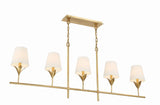 Crystorama Broche 5 Light Antique Gold Linear Chandelier