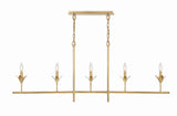 Crystorama Broche 5 Light Antique Gold Linear Chandelier