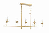 Crystorama Broche 5 Light Antique Gold Linear Chandelier
