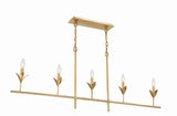 Crystorama Broche 5 Light Antique Gold Linear Chandelier