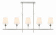 Crystorama Broche 5 Light Antique Silver Linear Chandelier