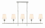 Crystorama Broche 5 Light Antique Silver Linear Chandelier