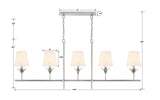 Crystorama Broche 5 Light Antique Silver Linear Chandelier