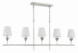 Crystorama Broche 5 Light Antique Silver Linear Chandelier