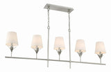 Crystorama Broche 5 Light Antique Silver Linear Chandelier