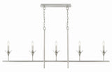 Crystorama Broche 5 Light Antique Silver Linear Chandelier