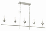 Crystorama Broche 5 Light Antique Silver Linear Chandelier