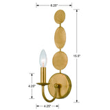 Crystorama Layla 1 Light Antique Gold Sconce