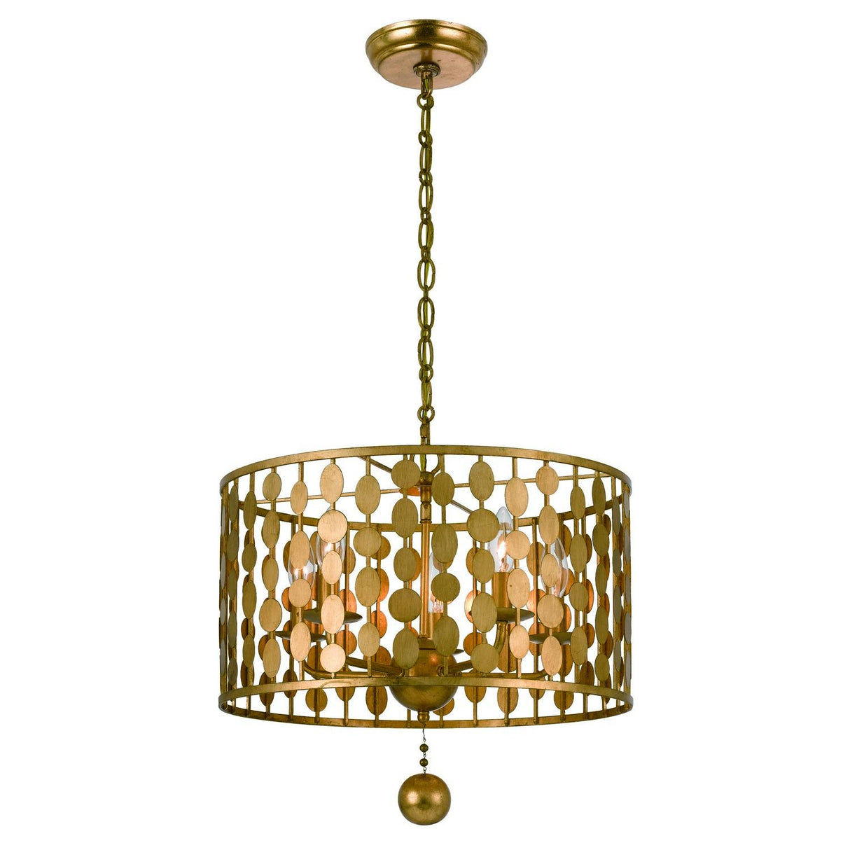 Crystorama Layla 5 Light Antique Gold Chandelier