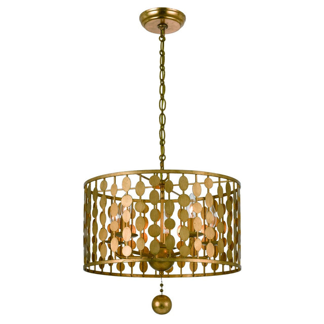 Crystorama Layla 5 Light Antique Gold Chandelier