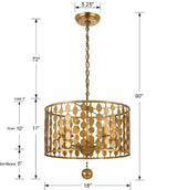 Crystorama Layla 5 Light Antique Gold Chandelier