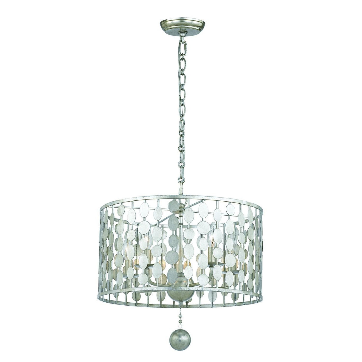 Crystorama Layla 5 Light Antique Silver Chandelier
