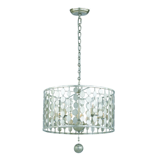 Crystorama Layla 5 Light Antique Silver Chandelier