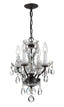 Crystorama Traditional Crystal 4 Light Clear Italian Crystal English Bronze Mini Chandelier