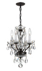 Crystorama Traditional Crystal 4 Light Clear Italian Crystal English Bronze Mini Chandelier