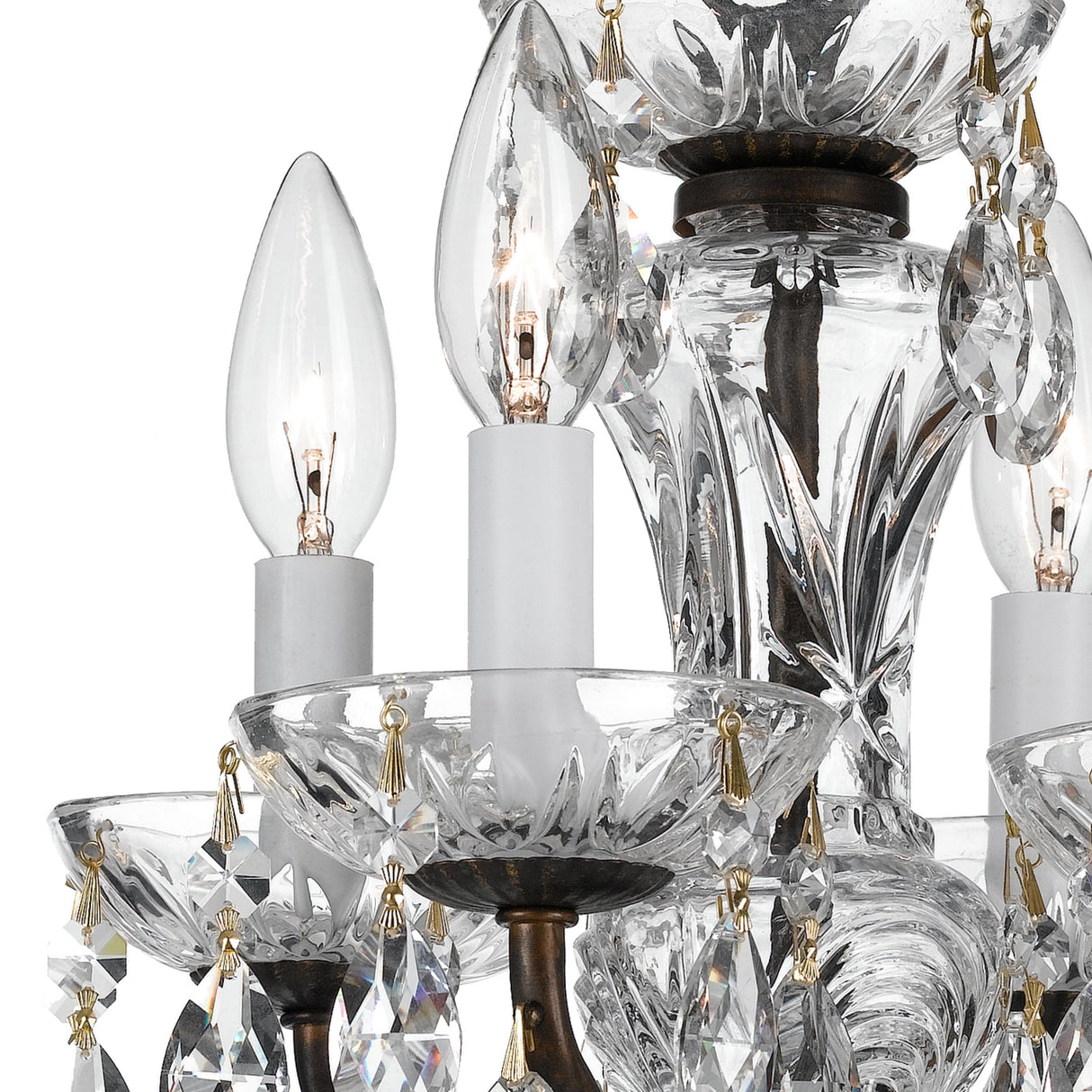 Crystorama Traditional Crystal 4 Light Clear Italian Crystal English Bronze Mini Chandelier