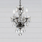 Crystorama Traditional Crystal 4 Light Clear Italian Crystal English Bronze Mini Chandelier