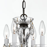 Crystorama Traditional Crystal 4 Light Hand Cut Crystal English Bronze Mini Chandelier