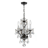Crystorama Traditional Crystal 4 Light Swarovski Strass Crystal English Bronze Mini Chandelier