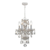 Crystorama Traditional Crystal 4 Light Swarovski Strass Crystal Wet White Mini Chandelier
