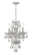 Crystorama Traditional Crystal 4 Light Hand Cut Crystal Wet White Mini Chandelier