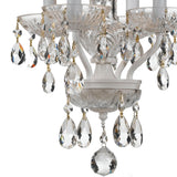 Crystorama Traditional Crystal 4 Light Hand Cut Crystal Wet White Mini Chandelier