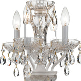 Crystorama Traditional Crystal 4 Light Hand Cut Crystal Wet White Mini Chandelier