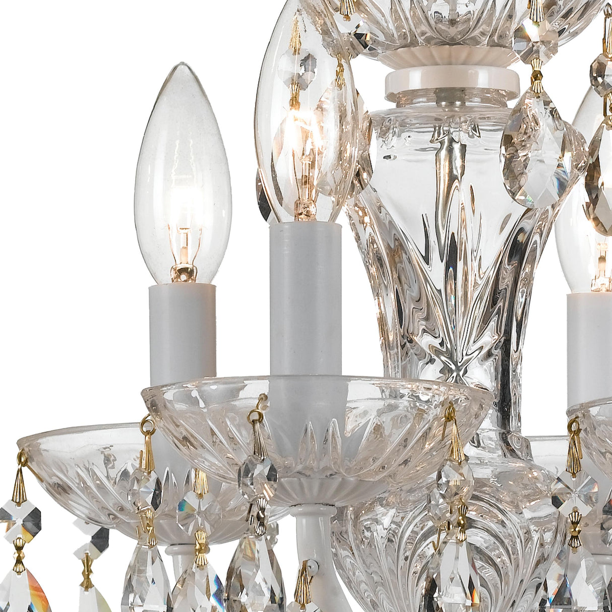 Crystorama Traditional Crystal 4 Light Spectra Crystal Wet White Mini Chandelier